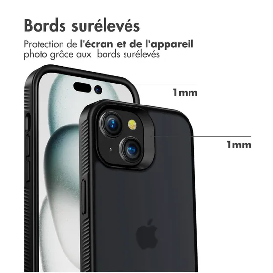 Accezz Rugged Frosted Backcover iPhone 15 Zwart