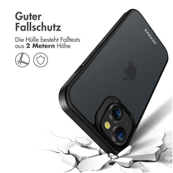 Accezz Rugged Frosted Backcover iPhone 15 Zwart