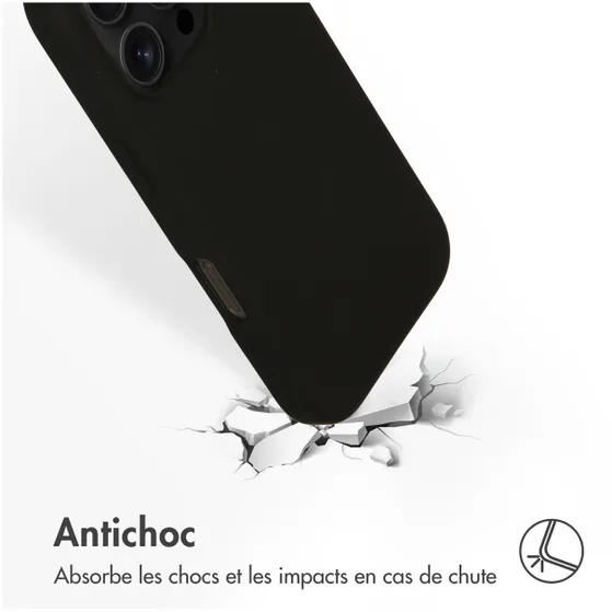 Accezz Liquid Silicone Backcover met MagSafe iPhone 16 Pro Zwart