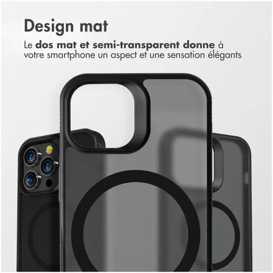 Accezz Rugged Frosted Backcover met MagSafe iPhone 15 Pro Max Zwart
