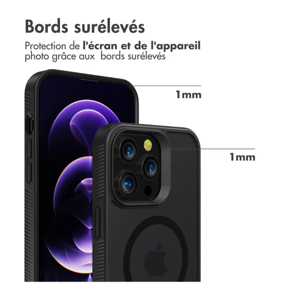 Accezz Rugged Frosted Backcover met MagSafe iPhone 14 Pro Max Zwart