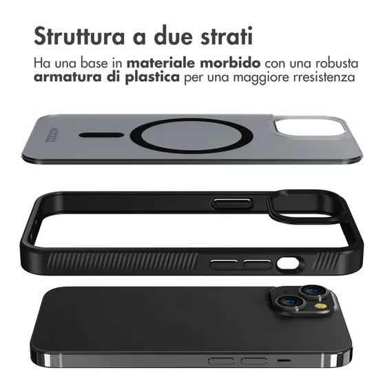 Accezz Rugged Frosted Backcover met MagSafe iPhone 14 Zwart