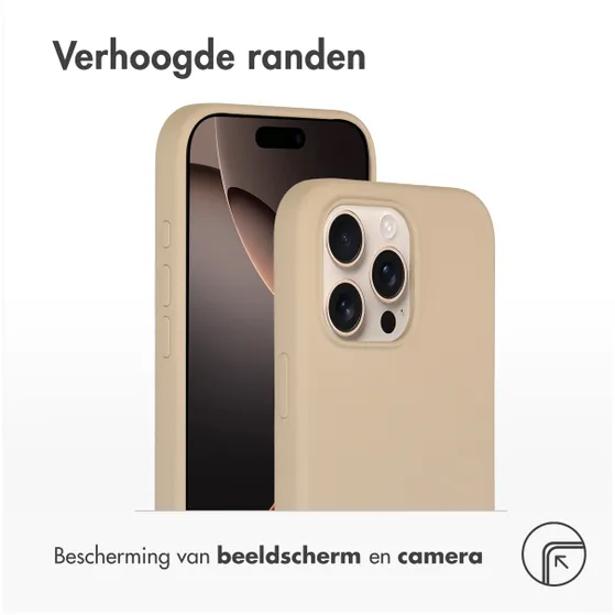 Accezz Liquid Silicone Backcover met MagSafe iPhone 16 Pro Max Beige