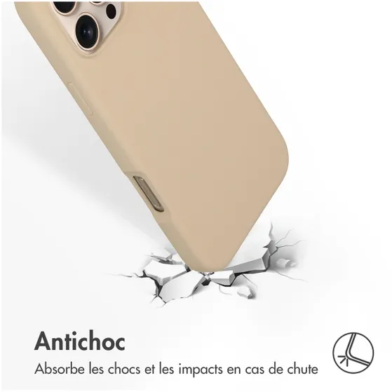 Accezz Liquid Silicone Backcover met MagSafe iPhone 16 Pro Max Beige