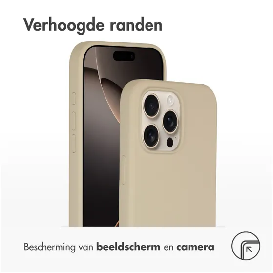 Accezz Liquid Silicone Backcover met MagSafe iPhone 16 Pro Max Beige