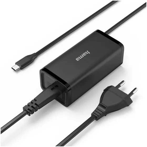 Hama USB-C-notebook-netadapter GaN Power Delivery (PD)  5-20V/100W Zwart