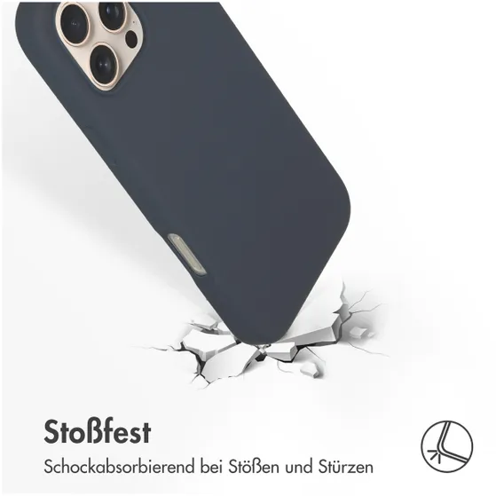 Accezz Liquid Silicone Backcover met MagSafe iPhone 16 Pro Max Donkerblauw