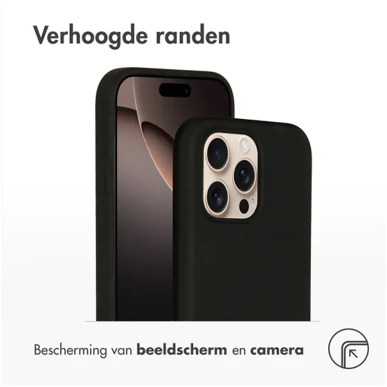 Accezz Liquid Silicone Backcover met MagSafe iPhone 16 Pro Max Zwart