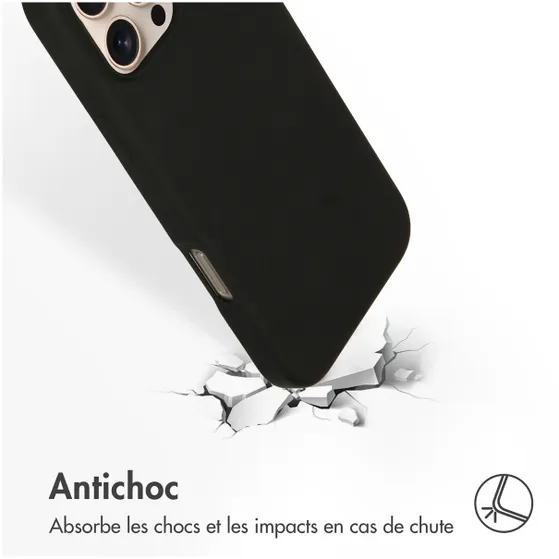 Accezz Liquid Silicone Backcover met MagSafe iPhone 16 Pro Max Zwart