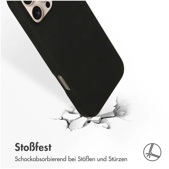 Accezz Liquid Silicone Backcover met MagSafe iPhone 16 Pro Max Zwart