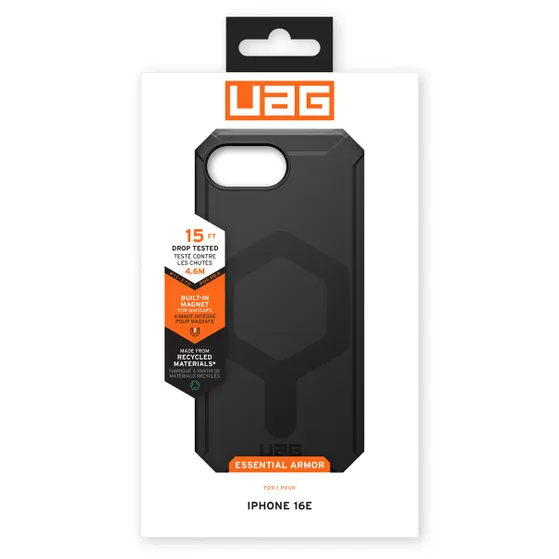 UAG Essential Armor MagSafe voor Apple iPhone 16e Zwart