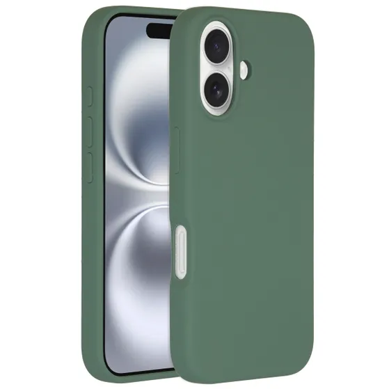 Accezz Liquid Silicone Backcover met MagSafe iPhone 16 Donkergroen