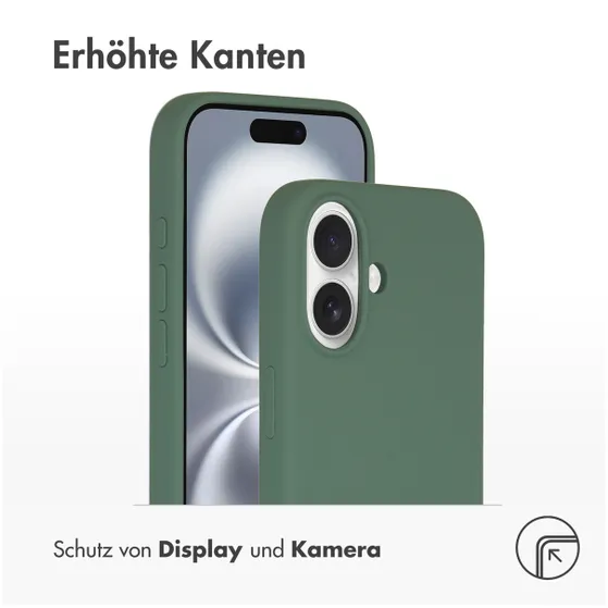 Accezz Liquid Silicone Backcover met MagSafe iPhone 16 Donkergroen