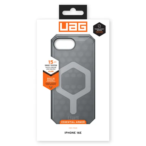 UAG Essential Armor MagSafe voor Apple iPhone 16e Donkergrijs