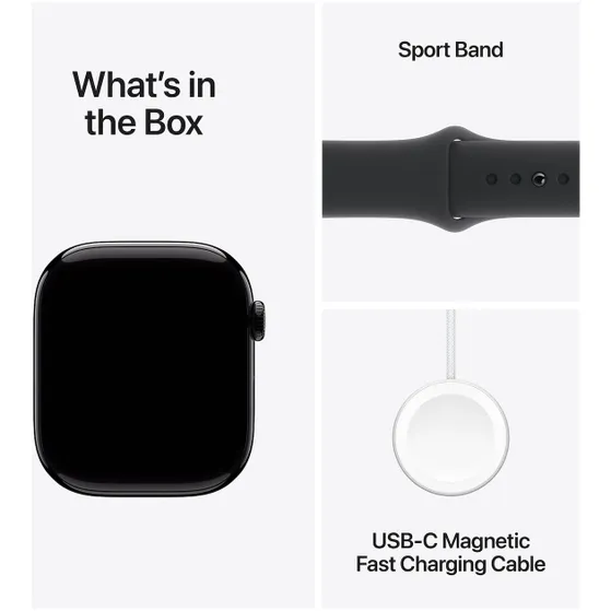 Apple Watch Series 10 GPS + Cellular 46mm Aluminium Case met Sport Band - M/L Zwart