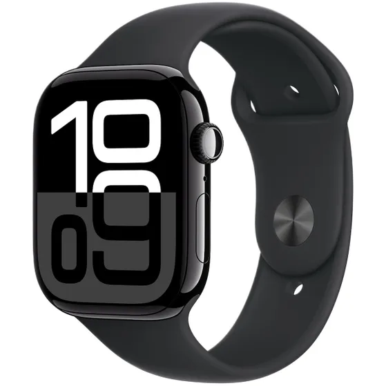 Apple Watch Series 10 GPS + Cellular 46mm Aluminium Case met Sport Band - M/L Zwart