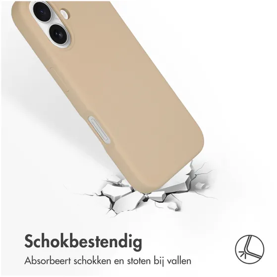 Accezz Liquid Silicone Backcover met MagSafe iPhone 16 Beige