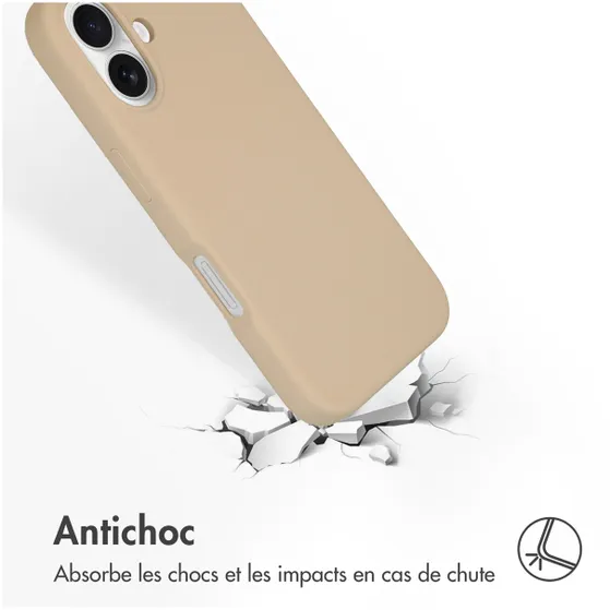 Accezz Liquid Silicone Backcover met MagSafe iPhone 16 Beige