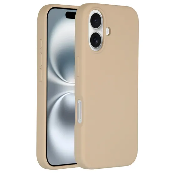 Accezz Liquid Silicone Backcover met MagSafe iPhone 16 Beige