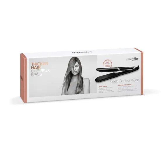 Babyliss ST397E Stijltang Sleek Control Wide Zwart
