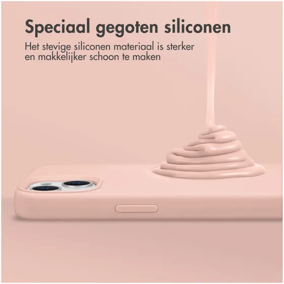 Accezz Liquid Silicone Backcover met MagSafe iPhone 16 Roze