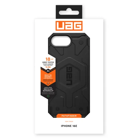 UAG Pathfinder Backcover MagSafe voor Apple iPhone 16e Zwart
