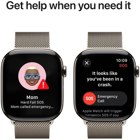 Apple Watch Series 10 GPS + Cellular 46mm Titanium Case met Milanese Loop - M/L Beige