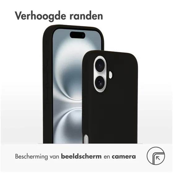 Accezz Liquid Silicone Backcover met MagSafe iPhone 16 Zwart