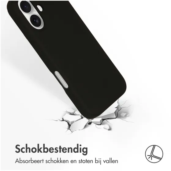 Accezz Liquid Silicone Backcover met MagSafe iPhone 16 Zwart