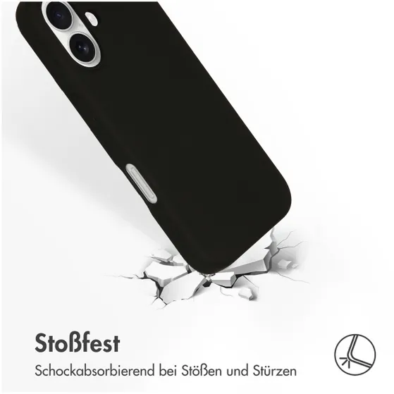 Accezz Liquid Silicone Backcover met MagSafe iPhone 16 Zwart