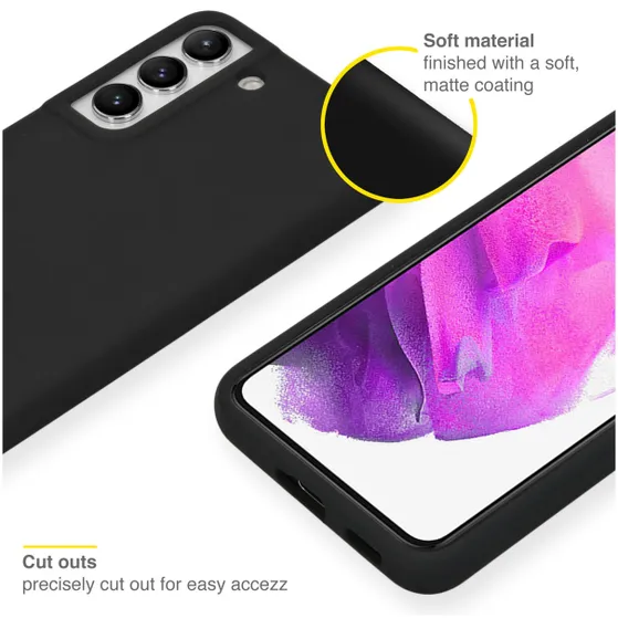 Accezz Liquid Silicone Backcover Samsung Galaxy S22 Zwart