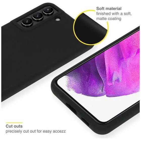 Accezz Liquid Silicone Backcover Samsung Galaxy S22 Plus Zwart