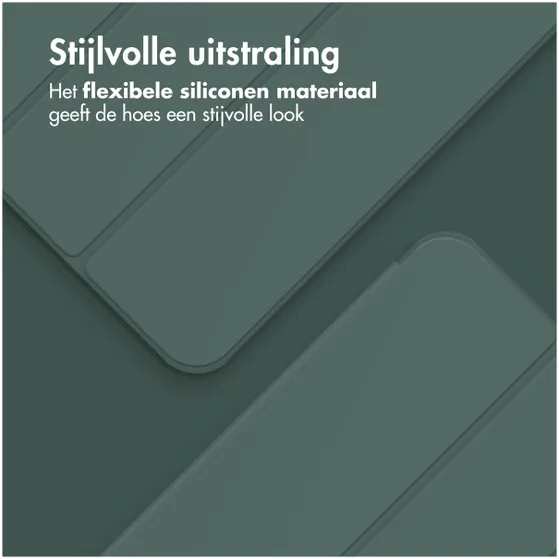 Accezz Smart Silicone Bookcase voor Apple iPad Pro 11 (2024) M4 Donkergroen