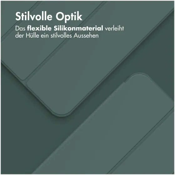 Accezz Smart Silicone Bookcase voor Apple iPad Pro 11 (2024) M4 Donkergroen