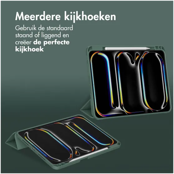 Accezz Smart Silicone Bookcase voor Apple iPad Pro 11 (2024) M4 Donkergroen