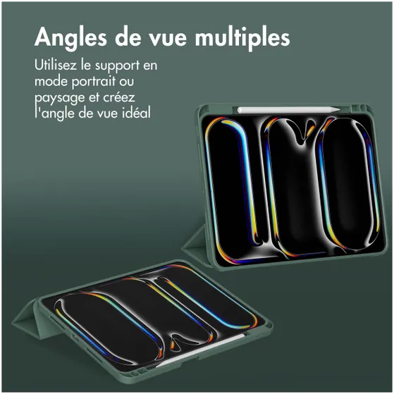 Accezz Smart Silicone Bookcase voor Apple iPad Pro 11 (2024) M4 Donkergroen