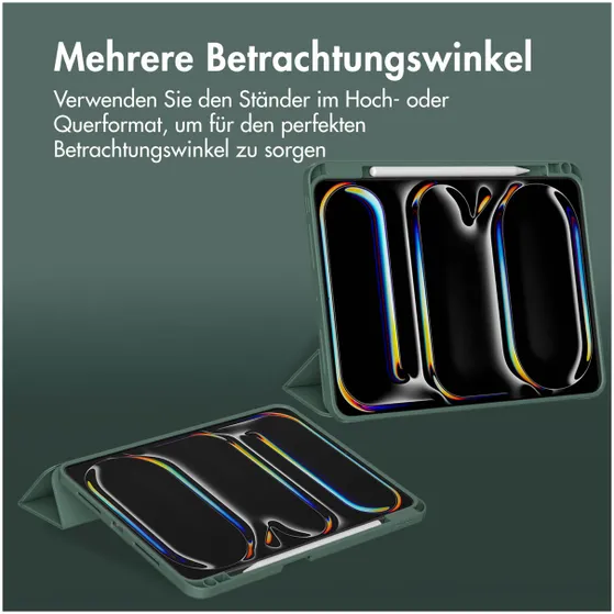 Accezz Smart Silicone Bookcase voor Apple iPad Pro 11 (2024) M4 Donkergroen