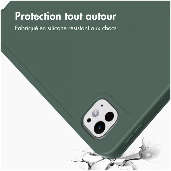 Accezz Smart Silicone Bookcase voor Apple iPad Pro 11 (2024) M4 Donkergroen