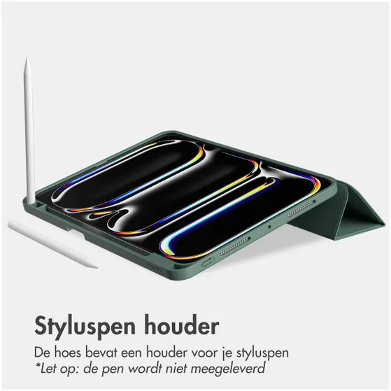 Accezz Smart Silicone Bookcase voor Apple iPad Pro 11 (2024) M4 Donkergroen