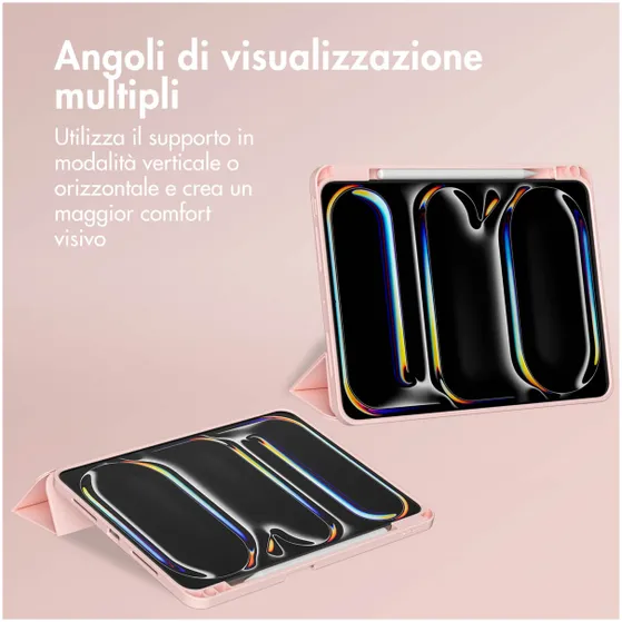Accezz Smart Silicone Bookcase voor Apple iPad Pro 11 (2024) M4 Roze