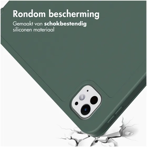 Accezz Smart Silicone Bookcase voor Apple iPad Pro 13 (2024) M4 Donkergroen