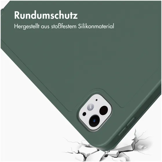 Accezz Smart Silicone Bookcase voor Apple iPad Pro 13 (2024) M4 Donkergroen