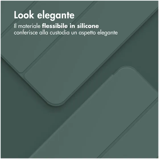 Accezz Smart Silicone Bookcase voor Apple iPad Pro 13 (2024) M4 Donkergroen