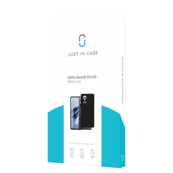 Just in Case Soft TPU Case voor Oppo Reno 10 Pro 5G Zwart