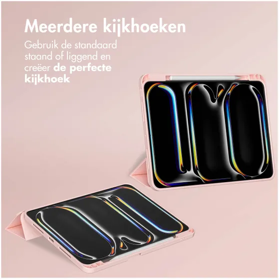 Accezz Smart Silicone Bookcase voor Apple iPad Pro 13 (2024) M4 Roze