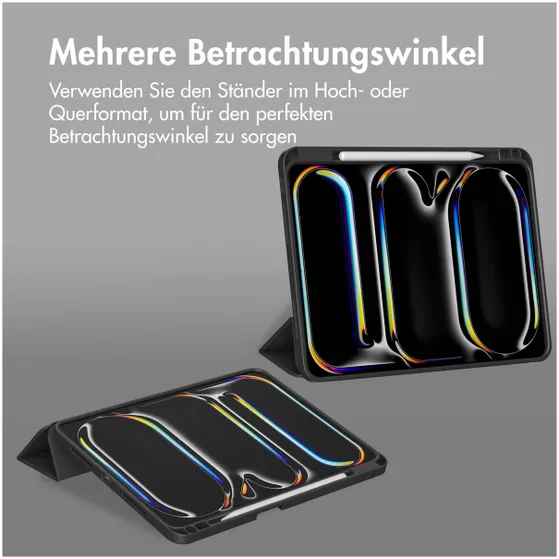 Accezz Smart Silicone Bookcase voor Apple iPad Pro 13 (2024) M4 Zwart