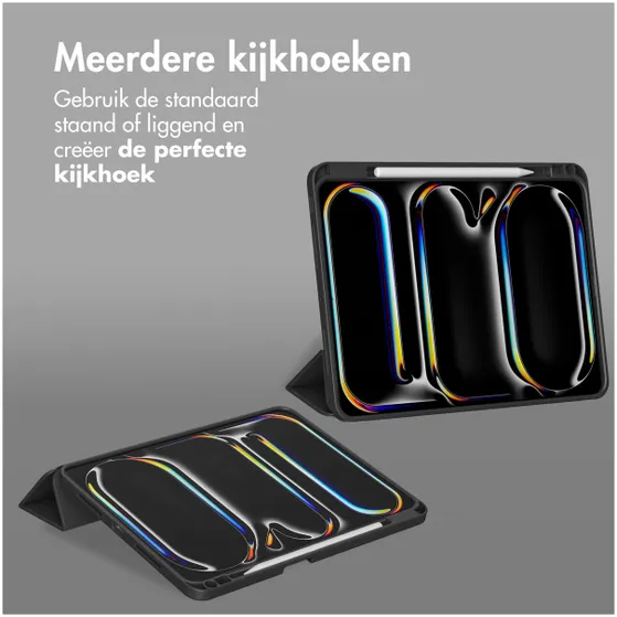 Accezz Smart Silicone Bookcase voor Apple iPad Pro 13 (2024) M4 Zwart