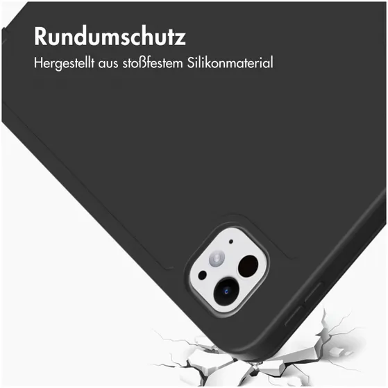 Accezz Smart Silicone Bookcase voor Apple iPad Pro 13 (2024) M4 Zwart