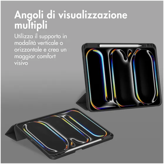 Accezz Smart Silicone Bookcase voor Apple iPad Pro 13 (2024) M4 Zwart
