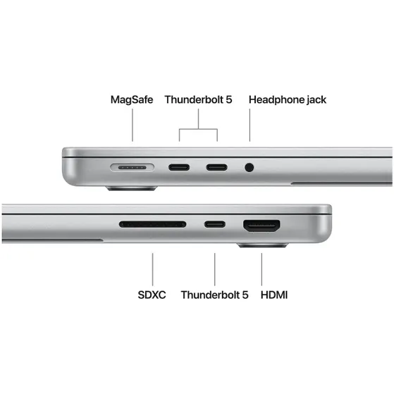 Apple MacBook Pro 14 inch M5 Pro (15 CPU / 16 GPU) 24GB/1TB Zilver